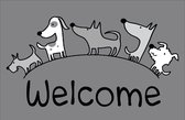 JoY@Mat Luxe indoor mat - Deurmat - Schoonloopmat - Droogloopmat - Welcome Dogs - 40cmx60cm - Polyamide