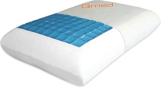 Oreiller Qmed Comfort Gel avec mousse à memory - Couche de gel rafraîchissant - Circulation de l'air améliorée - Peut être utilisé des deux côtés - Taille : Taille unique