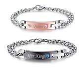 His Queen & Her King | Leuke Armband set voor Hem en Haar | Koppelset | Relatieset | Relatie Cadeau | Relatie Geschenk