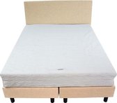 Bedworld Boxspring 140x210 - Stevig - Lederlook - Beige (MD912)