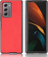 Mobigear Hoesje geschikt voor Samsung Galaxy Z Fold 2 Telefoonhoesje Hardcase | Mobigear Croco Backcover | Galaxy Z Fold 2 Case | Back Cover - Roze