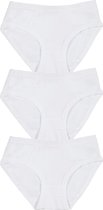 Claesen's® - Meisjes Slip 3-pack Wit - White - 95% Katoen - 5% Lycra