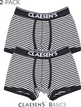Claesen's Jongens Boxershort - Navy/White Stripes - Maat 164-170