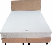 Bedworld Boxspring 160x200 - Stevig - Linnenlook - Donker beige (S17)