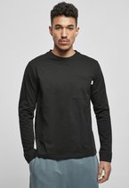 Urban Classics Longsleeve shirt -M- Organic Basic Pocket Zwart