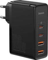 Baseus GaN2 Pro Quick Travel Charger 2x USB + 2x USB-C, 100W, EU (Zwart)