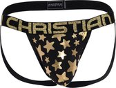 Andrew Christian Shining Stars Jock - Maat M - Heren Jockstrap  - Mannen Ondergoed - Zwart/Goud