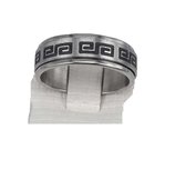 RVS - ring - Maat 18 - zilverkleurig - Symbool - Griekse meander - Anxiety - ringen ( Anxiety ring kun je je gedachten verzetten en weer even tot rust komen.