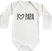 Romper - I love papa - maat 98/104 - lange mouwen - baby - baby kleding jongens - baby kleding meisje - rompertjes baby - kraamcadeau meisje - kraamcadeau jongen - zwanger - stuks