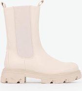 Beige  laarsjes met plateauzool