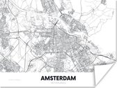 Poster Kaart - Amsterdam - Simpel - 40x30 cm