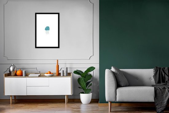 Affiche avec cadre Pastel - Méduse - dessin - 40x60 cm