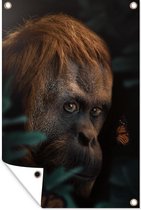 Tuindecoratie Jungle - Vlinder - Aap - 40x60 cm - Tuinposter - Tuindoek - Buitenposter
