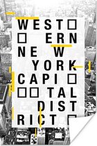 Poster New York - Zwart - Wit - 60x90 cm