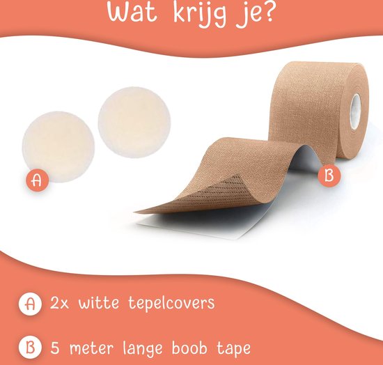 3BMT Boob Tape - Zelfklevende Push-up Borsttape - Comfortabele en  Onzichtbare Plak BH