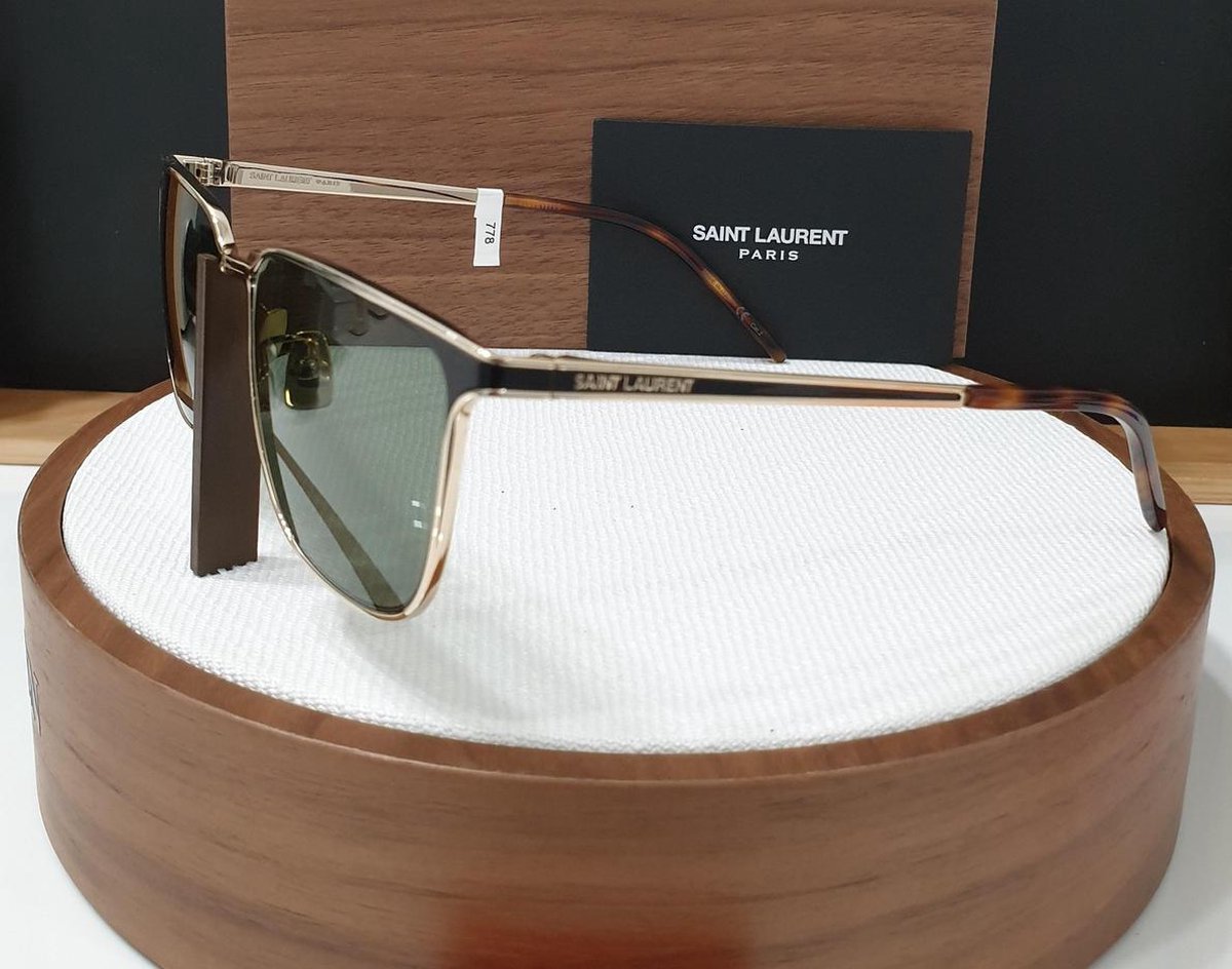 Mijlpaal lettergreep Consumeren Yves Saint Laurent SL428-zonnebril-Goud/Zwart-Groen-56mm | bol.com