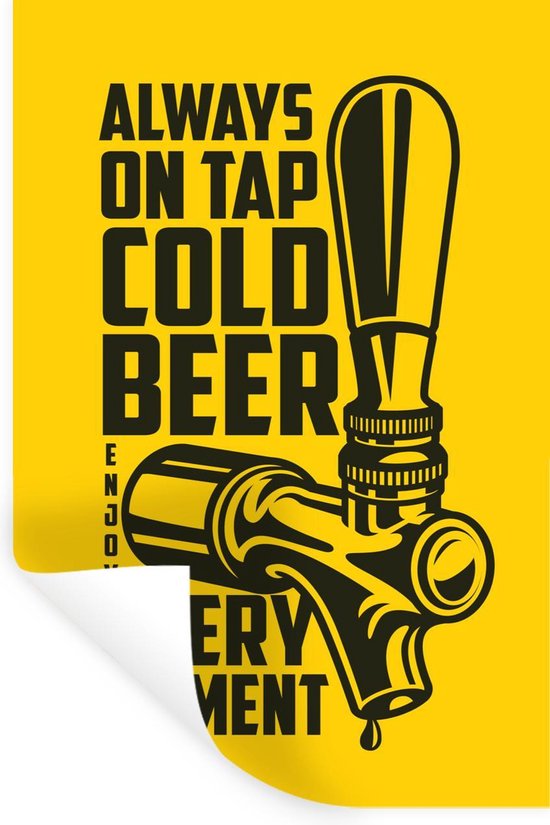 Stickers Stickers muraux - Bières - Vintage - Robinet - 40x60 cm - Film adhésif