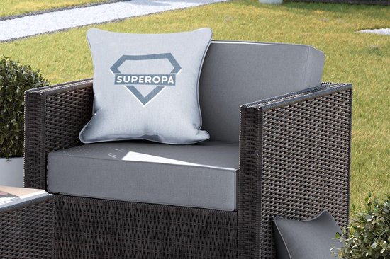 Coussin d'extérieur - Vaderdag - Cadeaux homme - Grand-père - 45x45 cm - Résistant aux intempéries