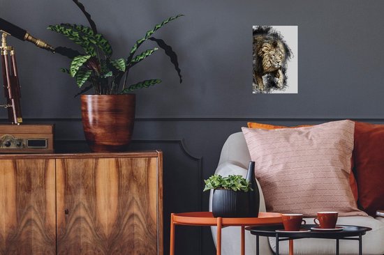 Stickers Stickers muraux - Illustration - Lion - Zwart - 20x30 cm - Film adhésif