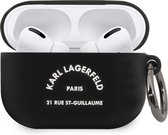Karl Lagerfeld Airpods Pro Case - Zwart - White RSG Logo - Silicone