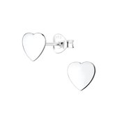 Joy|S - Zilveren hartje oorbellen - gepolijst - 7 mm