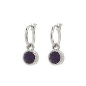 BIBA 8922 Oorhangers zilver Purple Velvet