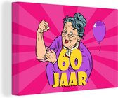 Peinture sur toile Anniversaire - Anniversaire - 60 ans - 150x100 cm - Décoration murale