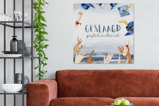 Peinture sur toile Proverbes - Citations - 'Passed' - Remise des diplômes - 90x90 cm - Décoration murale