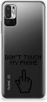 Leuk TPU Back Case Xiaomi Redmi Note 10 5G Hoesje Finger Don't Touch My Phone