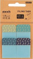 Stick'n Bladwijzer - index tabs - 38x25mm, 4x gekleurde blauw gekleurde tabs, 40 tabs