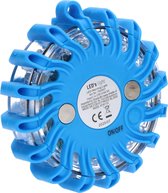 Draadloze LED Zwaailamp Blauw op batterijen - 9 standen - Magnetisch & Waterdicht