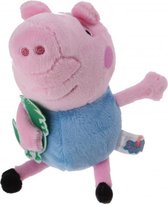 knuffel Peppa Pig pluche roze/blauw 17 cm