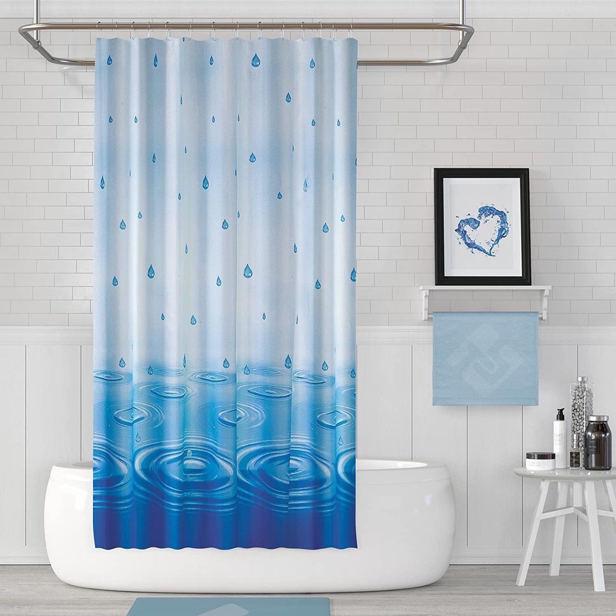 Zethome Douchegordijn Blauw 120x200 cm Badkamer Gordijn Shower