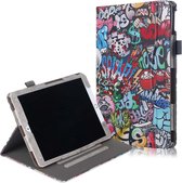 Case2go - Tablet hoes geschikt voor iPad 2021 - 10.2 Inch - Wallet Book Case - Graffiti