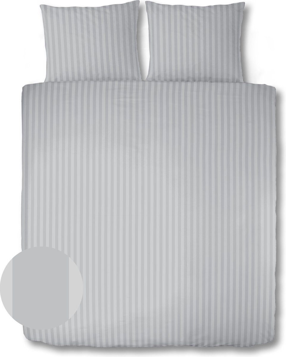 Dekbedovertrek Luxe Hotel collectie - 240 x 200 / 220 cm - 100% katoen/satijn 300TC - zilver