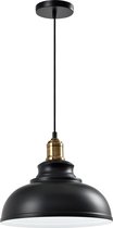 QUVIO Hanglamp industrieel - Lampen - Plafondlamp - Leeslamp - Verlichting - Keukenverlichting - Lamp - Aluminium - E27 Fitting - Voor binnen - Met 1 lichtpunt - D 30 cm - Zwart