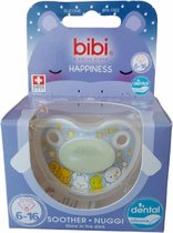 Bibi Happiness  Glow In The Dark Fopspeen Favourites 6-16 mnd - Baby - 6-16 - Fopspeen - Glow In The Dark - Dental - Dieren - Blauw - Wit - Siliconen - Soother - BPA Free - Gratis