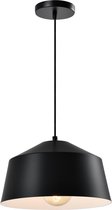 QUVIO Hanglamp modern - Lampen - Plafondlamp - Leeslamp - Verlichting - Verlichting plafondlampen - Keukenverlichting - Lamp - Brede koepellamp - D 27 cm - Zwart