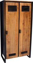 Buffetkast Valerie met 2 deuren 80x40x160 cm mangohout en metaal