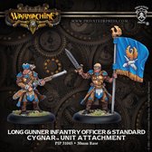 Cygnar Long Gunner Officer and Standardbearer Unit Attachment