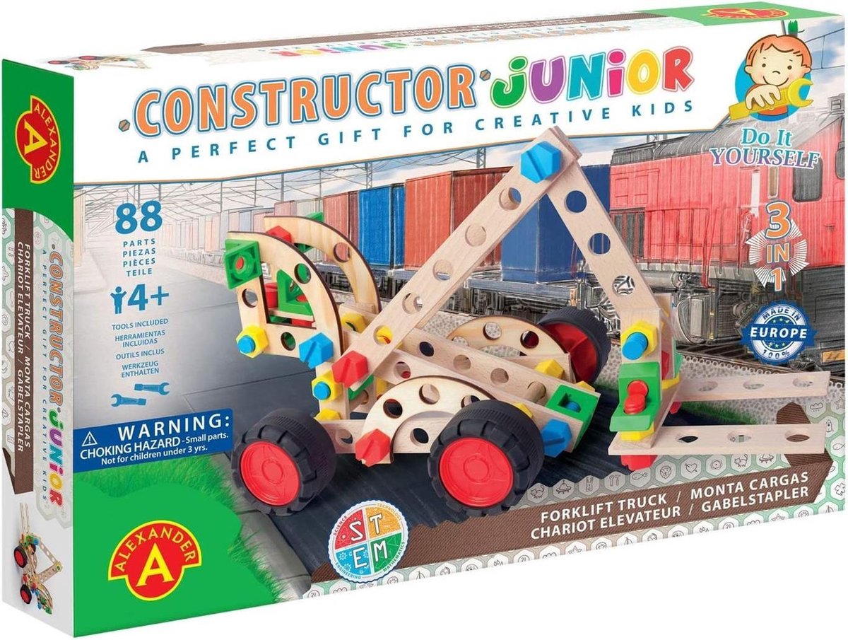 Constructor Junior 3x1 - Forklift Truck - 88pcs