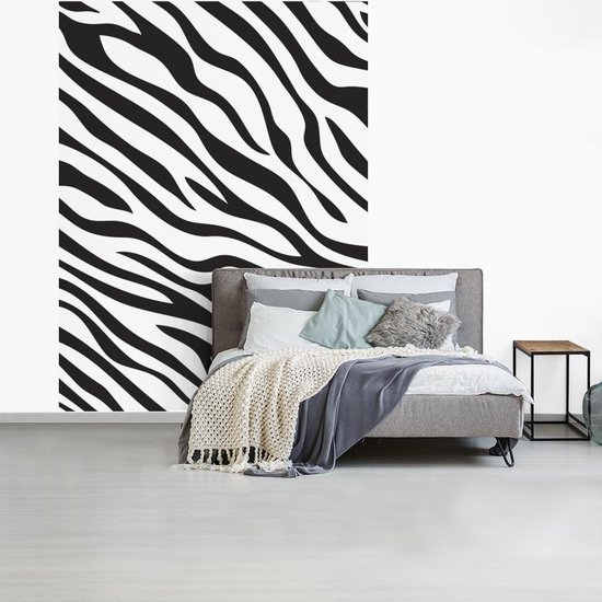 Papier peint - Papiers Papier peint photo Motifs - Zebra - Zwart - Wit - Largeur 190 cm x Hauteur 260 cm