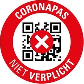 Pickup Pictogram sticker Coronapas niet verplicht rond  diameter 15 cm