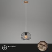 Briloner Leuchten WINKI hanglamp vintage 1-lichts metaal-hout 1xE27 max. 40W