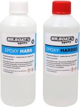 Mr.Boat Epoxy Universeel - 1500 gram - Transparante Resin / Epoxyhars - Met UV blocker - Mengbekers - Handschoenen – Tongspatels