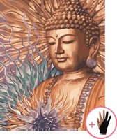 Peinture par nombre d' Adultes Bouddha Bouddha spirituel - 40x50 cm - Comprend un gant de dessin - Peinture par nombre d' Adultes