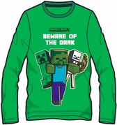 Minecraft T-shirt lange mouw - groen - Maat 116 / 6 jaar