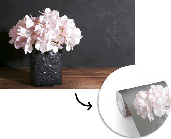 Papier Peint - Papier Papier peint photo Nature Morte - Hortensia - Rose - Largeur 525 cm x Hauteur 350 cm