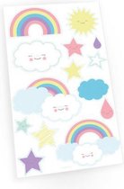 plaktattoos Rainbow & Cloud papier 14 stuks