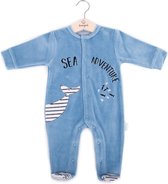 Babybol pyjama, boxpakje blauw fluweel maat 68 (6 maanden)